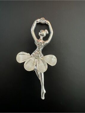 Crocs Jibbitz Charms Crystal Rhinestones Ballerina Pendant in Silver